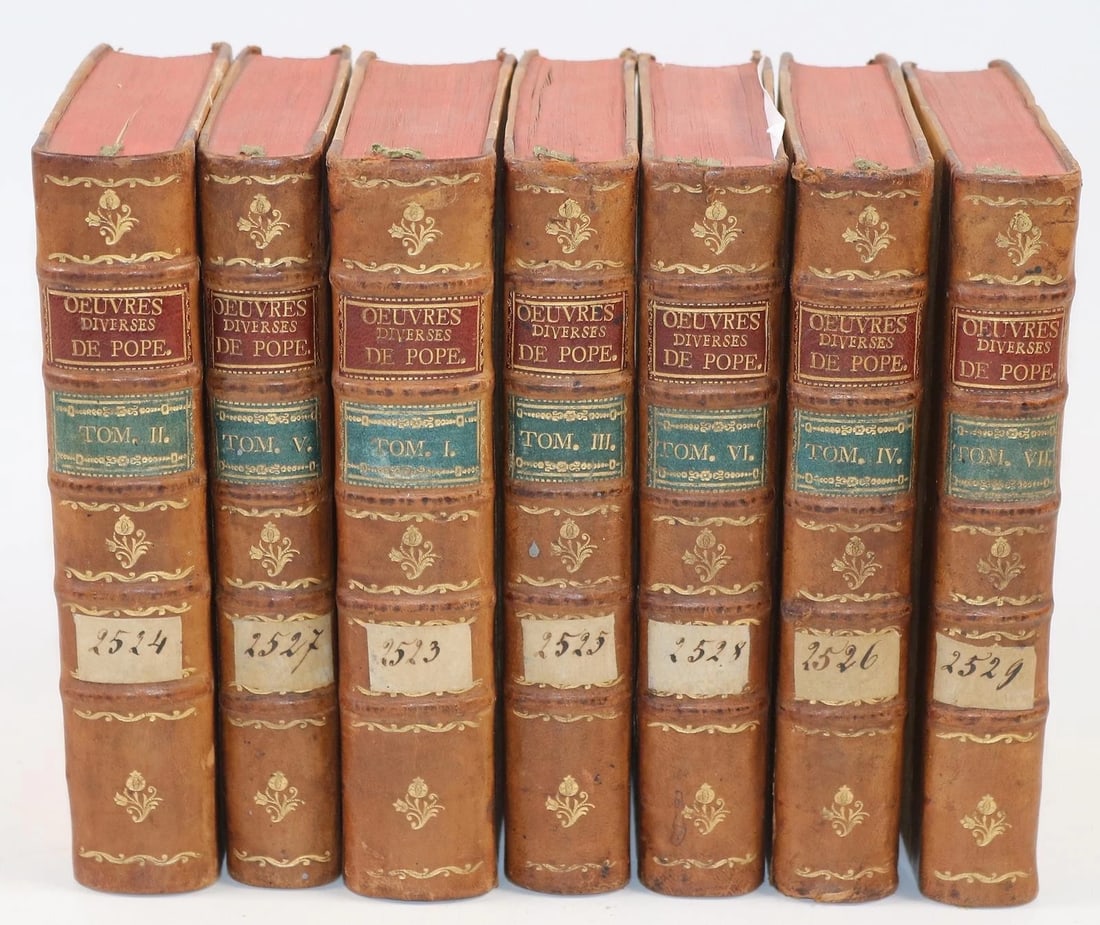 1763 ALEXANDER POPE WORKS illustrated 7 volumes ANTIQUE - 9