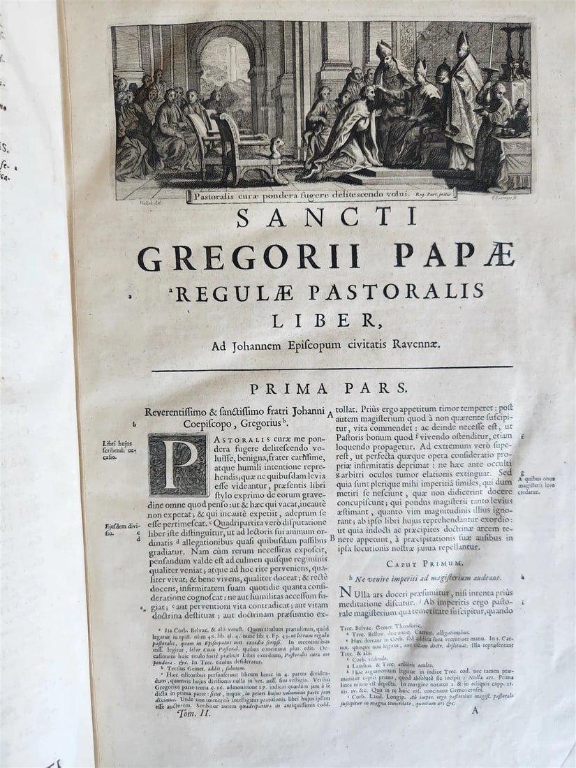 1705 ORDER of ST. BENEDICT WORKS SANCTI GREGORII 4 PIGSKIN FOLIO VOLS ANTIQUE - 11