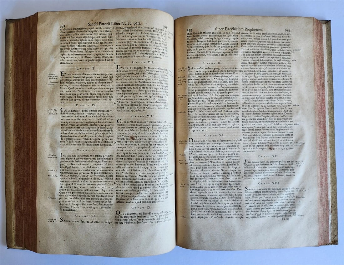 1705 ORDER of ST. BENEDICT WORKS SANCTI GREGORII 4 PIGSKIN FOLIO VOLS ANTIQUE - 5