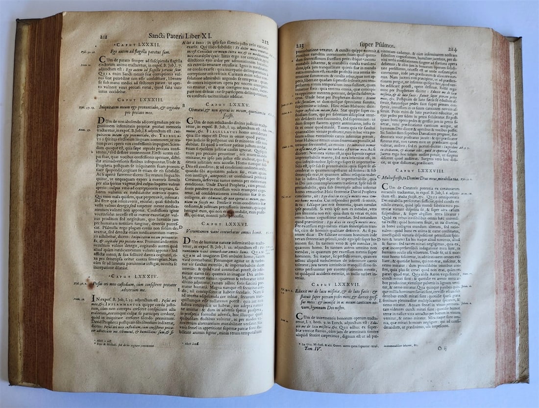 1705 ORDER of ST. BENEDICT WORKS SANCTI GREGORII 4 PIGSKIN FOLIO VOLS ANTIQUE - 6