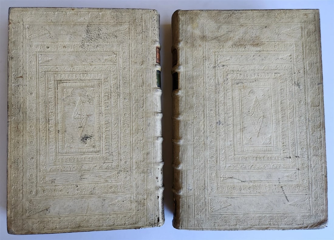 1705 ORDER of ST. BENEDICT WORKS SANCTI GREGORII 4 PIGSKIN FOLIO VOLS ANTIQUE - 7