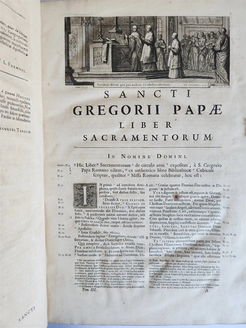 1705 ORDER of ST. BENEDICT WORKS SANCTI GREGORII 4 PIGSKIN FOLIO VOLS ANTIQUE - 9
