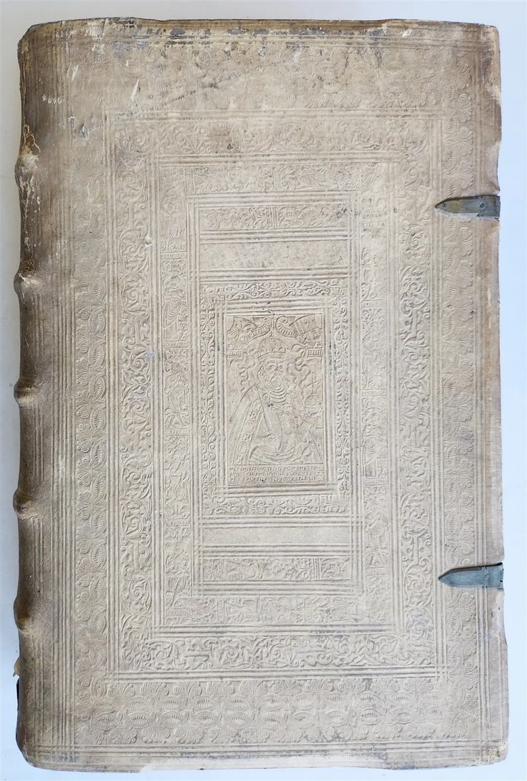 1575 Sacrae bibliothecae sanctorum patrum PIGSKIN BOUND FOLIO 16th cent. ANTIQUE - 6