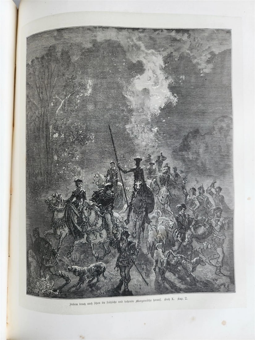 1869 DON QUIXOTE by CERVANTES antique GUSTAVE DORE ILLUSTRATED FOLIO in GERMAN - 12