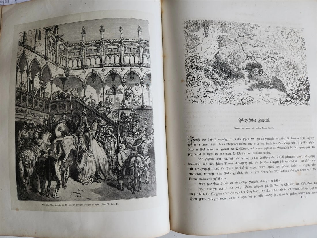1869 DON QUIXOTE by CERVANTES antique GUSTAVE DORE ILLUSTRATED FOLIO in GERMAN - 14