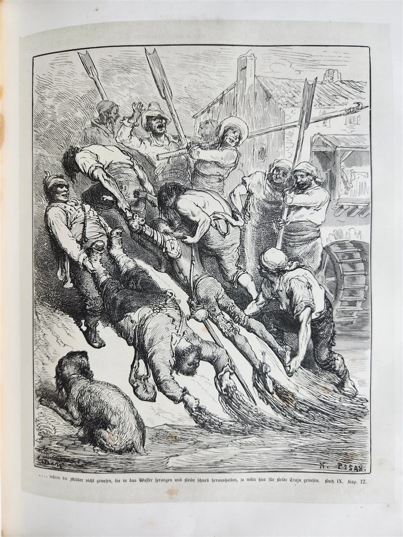 1869 DON QUIXOTE by CERVANTES antique GUSTAVE DORE ILLUSTRATED FOLIO in GERMAN - 15