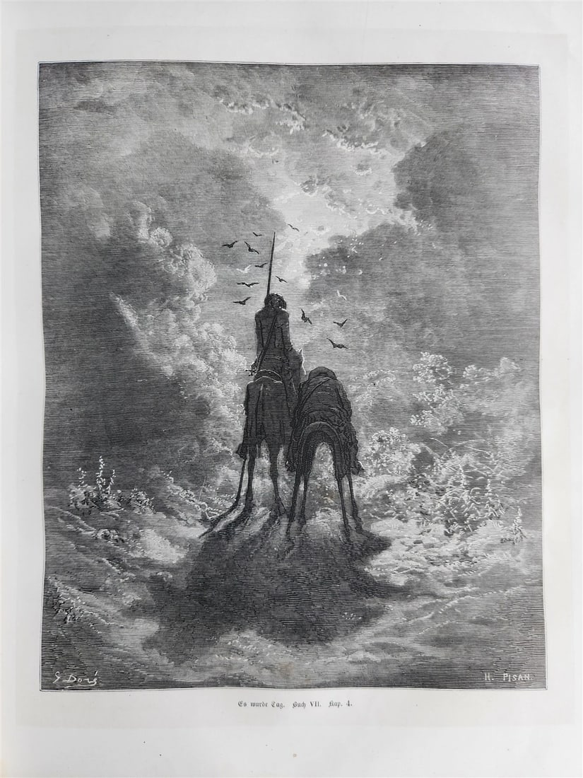 1869 DON QUIXOTE by CERVANTES antique GUSTAVE DORE ILLUSTRATED FOLIO in GERMAN - 4