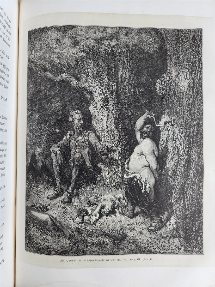 1869 DON QUIXOTE by CERVANTES antique GUSTAVE DORE ILLUSTRATED FOLIO in GERMAN - 5