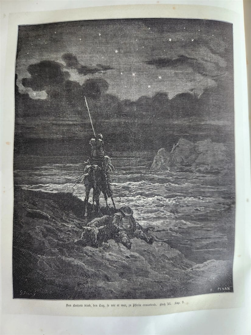 1869 DON QUIXOTE by CERVANTES antique GUSTAVE DORE ILLUSTRATED FOLIO in GERMAN - 6
