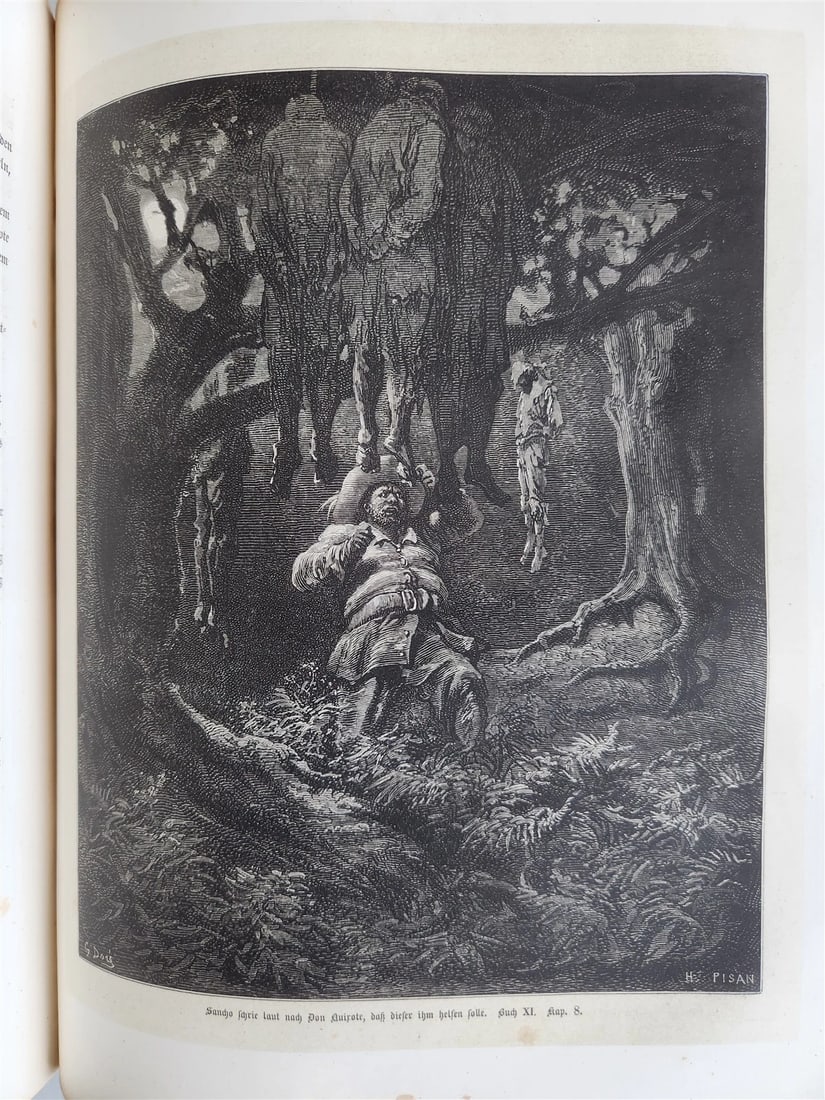 1869 DON QUIXOTE by CERVANTES antique GUSTAVE DORE ILLUSTRATED FOLIO in GERMAN - 7