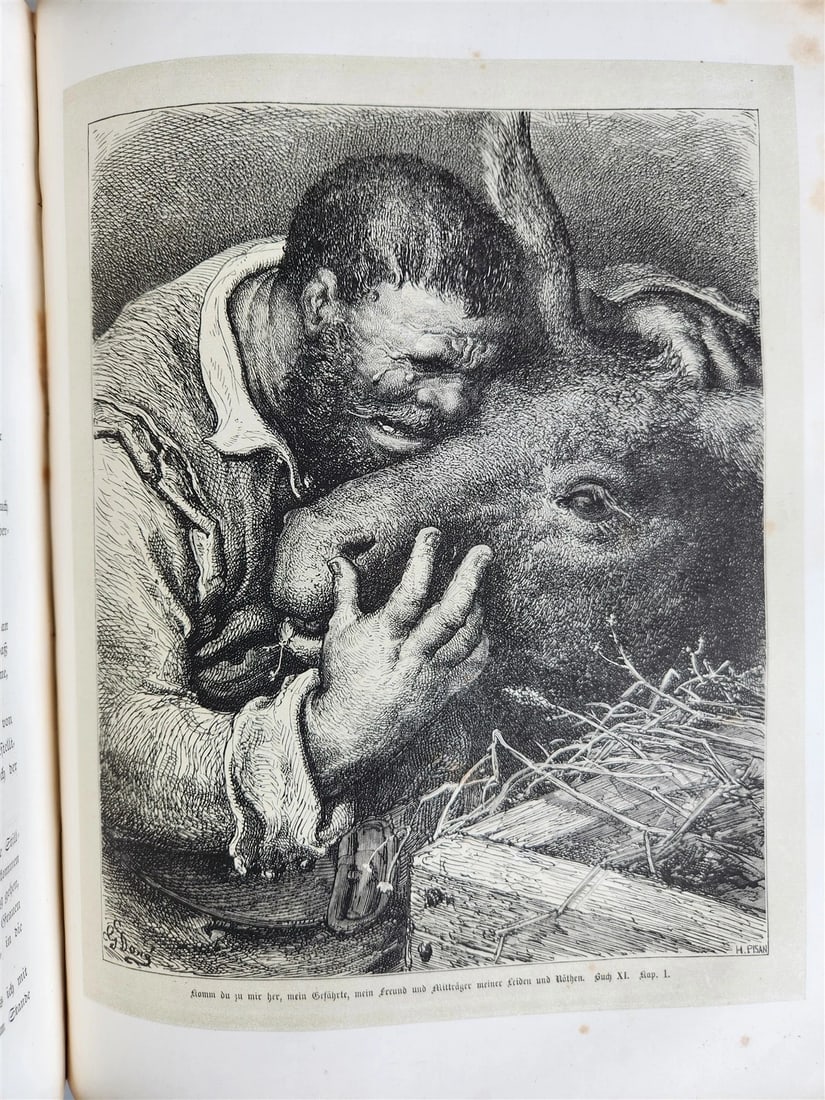 1869 DON QUIXOTE by CERVANTES antique GUSTAVE DORE ILLUSTRATED FOLIO in GERMAN - 8