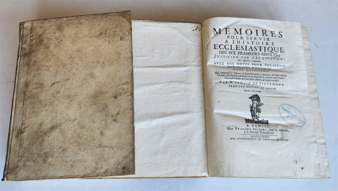 1732 ECCLESIASTICAL HISTORY 2 VELLUM BOUND VOLUMES antique - 4