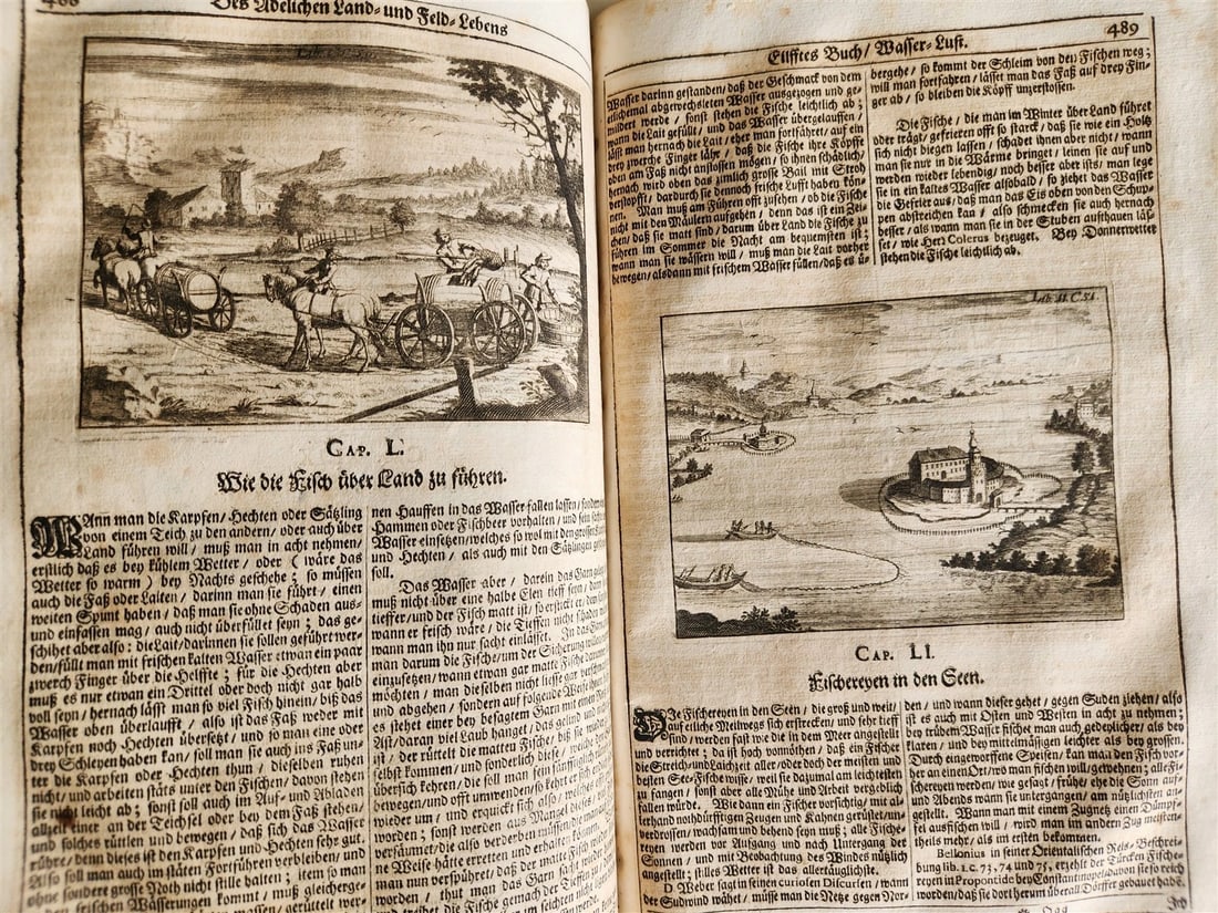 1682 Georgica curiosa ILLUSTRATED noble country life antique PIGSKIN BOUND FOLIO - 19