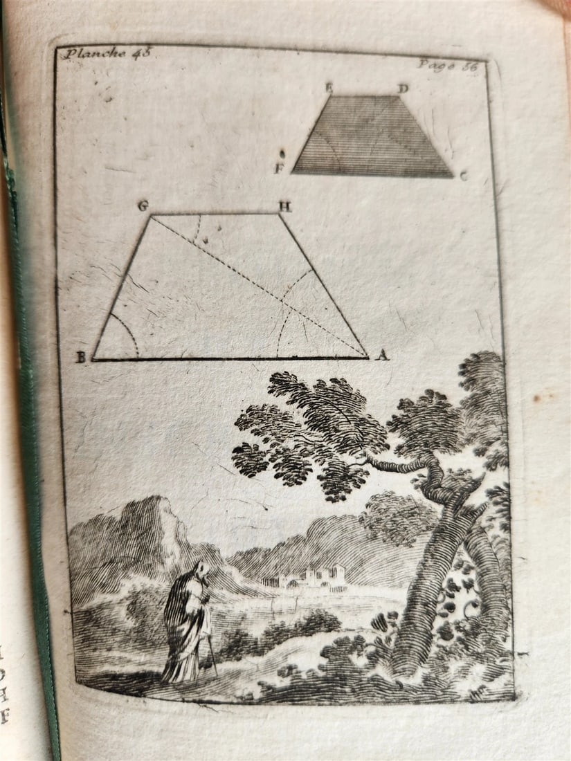 1716 GEOMETRY by LE CLERC antique ILLUSTRATED w/ 45 ENGRAVINGS - 13