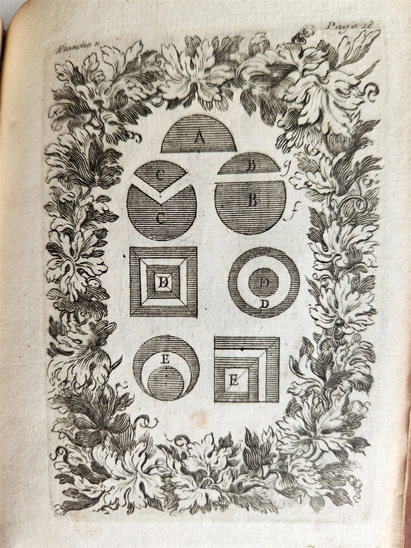 1716 GEOMETRY by LE CLERC antique ILLUSTRATED w/ 45 ENGRAVINGS - 17