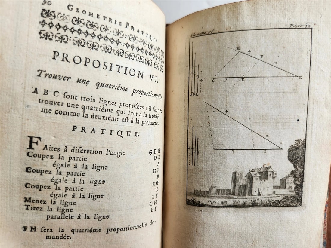 1716 GEOMETRY by LE CLERC antique ILLUSTRATED w/ 45 ENGRAVINGS - 5