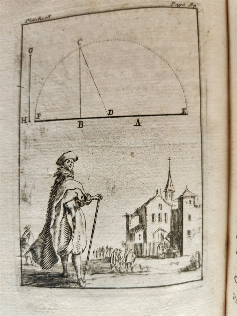 1716 GEOMETRY by LE CLERC antique ILLUSTRATED w/ 45 ENGRAVINGS - 8