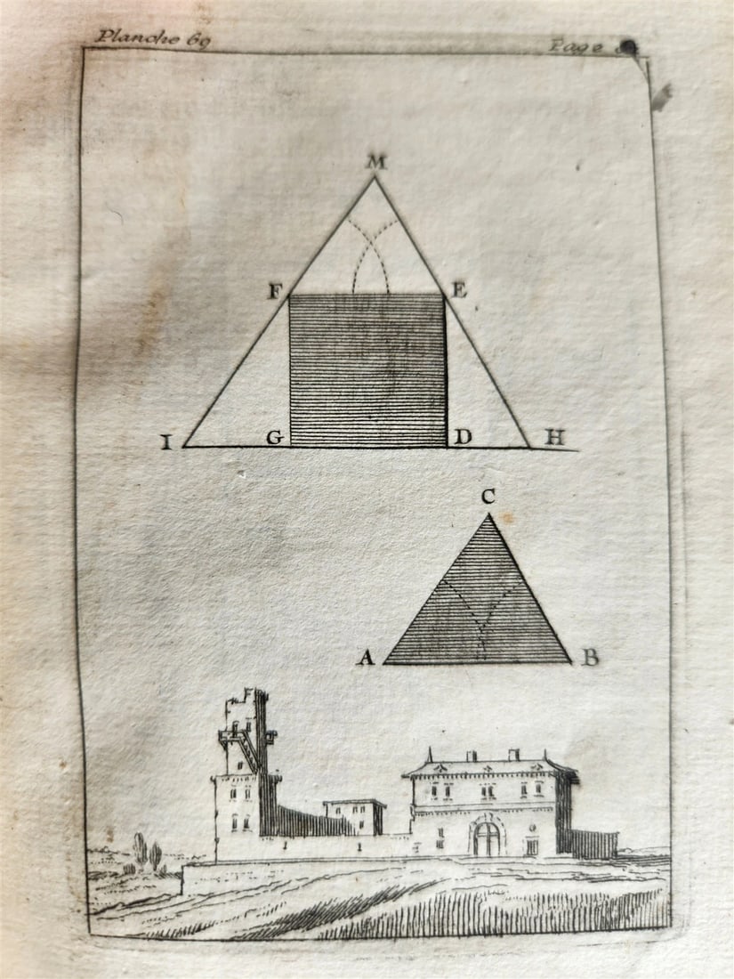 1716 GEOMETRY by LE CLERC antique ILLUSTRATED w/ 45 ENGRAVINGS - 9