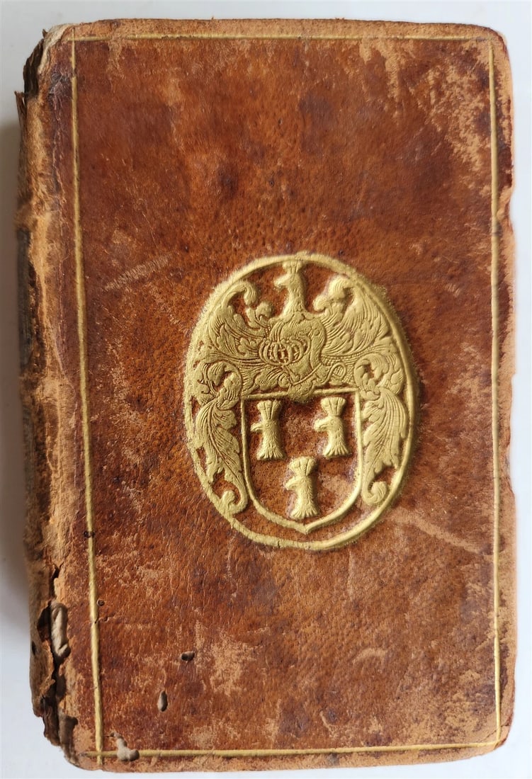 1581 LAW BOOK DIGESTORUM Corpus iuris civilis antique HERALDIC BINDING - 4