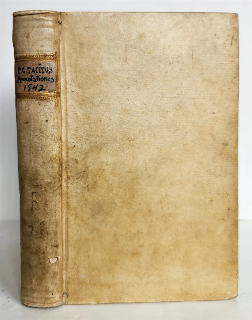 1542 CORNELIUS TACITUS ANNOTATIONS antique VELLUM BINDING 16th CENTURY Gryphius - 3