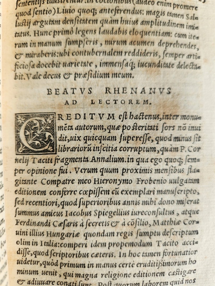 1542 CORNELIUS TACITUS ANNOTATIONS antique VELLUM BINDING 16th CENTURY Gryphius - 7