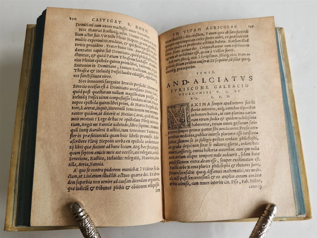 1542 CORNELIUS TACITUS ANNOTATIONS antique VELLUM BINDING 16th CENTURY Gryphius - 8