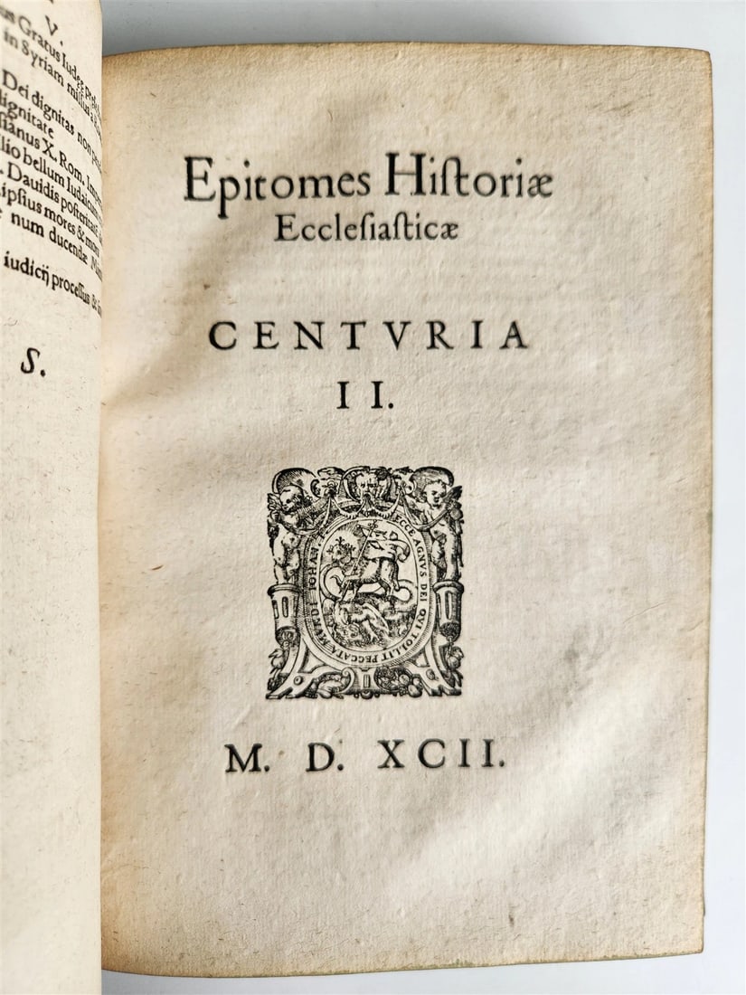 1603 ECCLESIASTICAL HISTORY by LUCAS OSIANDER antique DATED VELLUM BINDING - 10