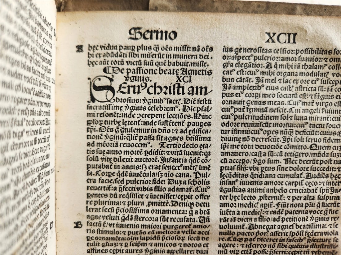 1506 POST-INCUNABULA ST.AMBROSE of MILAN antique OMNIA OPERA v. III - 13