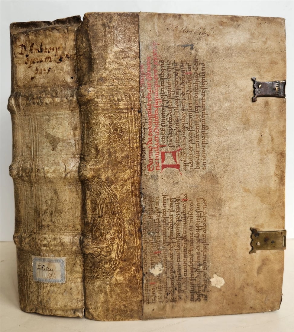 1506 POST-INCUNABULA ST.AMBROSE of MILAN antique OMNIA OPERA v. III: Title: 1506 POST-INCUNABULA ST.AMBROSE of MILAN antique OMNIA OPERA v. III Description: O(mn)ia op(er)a denuo accuratissime reuisa et nouiter impressa. (Ed. by Conradus Leontorius) Vols. III by St. Am