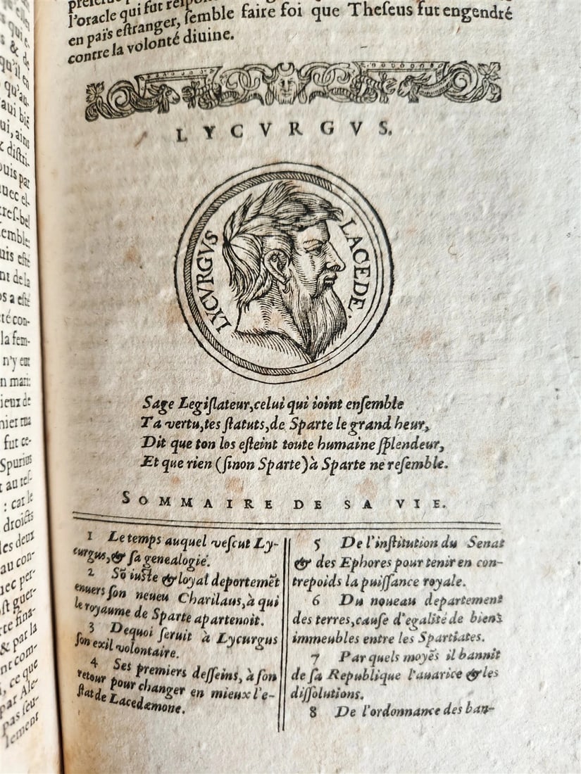 1594 PLUTARQUE Lives of Illustrious Greeks & Romans 2 VOLS antique ILLUSTRATED - 6