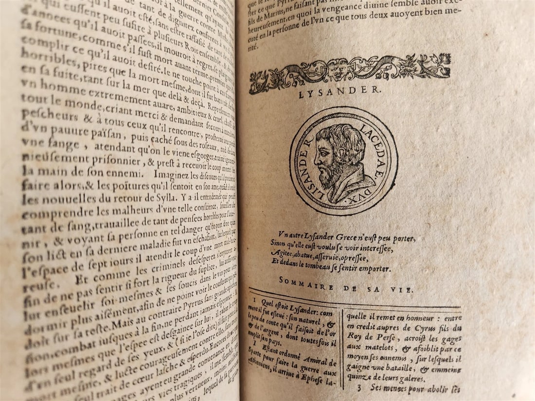1594 PLUTARQUE Lives of Illustrious Greeks & Romans 2 VOLS antique ILLUSTRATED - 7
