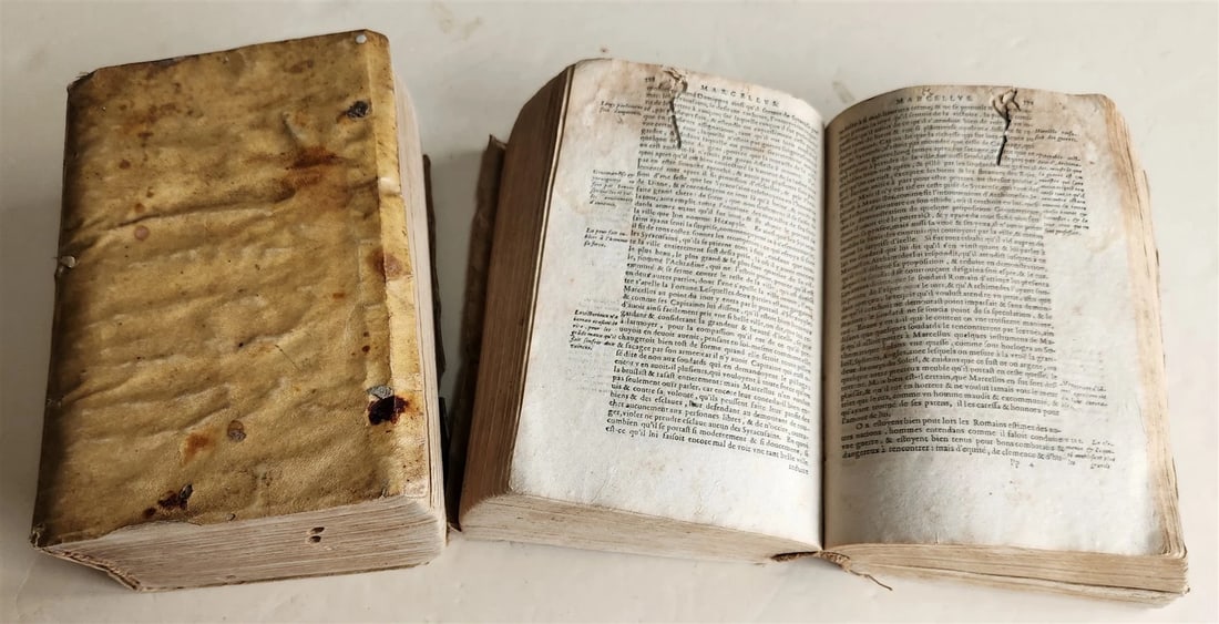 1594 PLUTARQUE Lives of Illustrious Greeks & Romans 2 VOLS antique ILLUSTRATED - 8