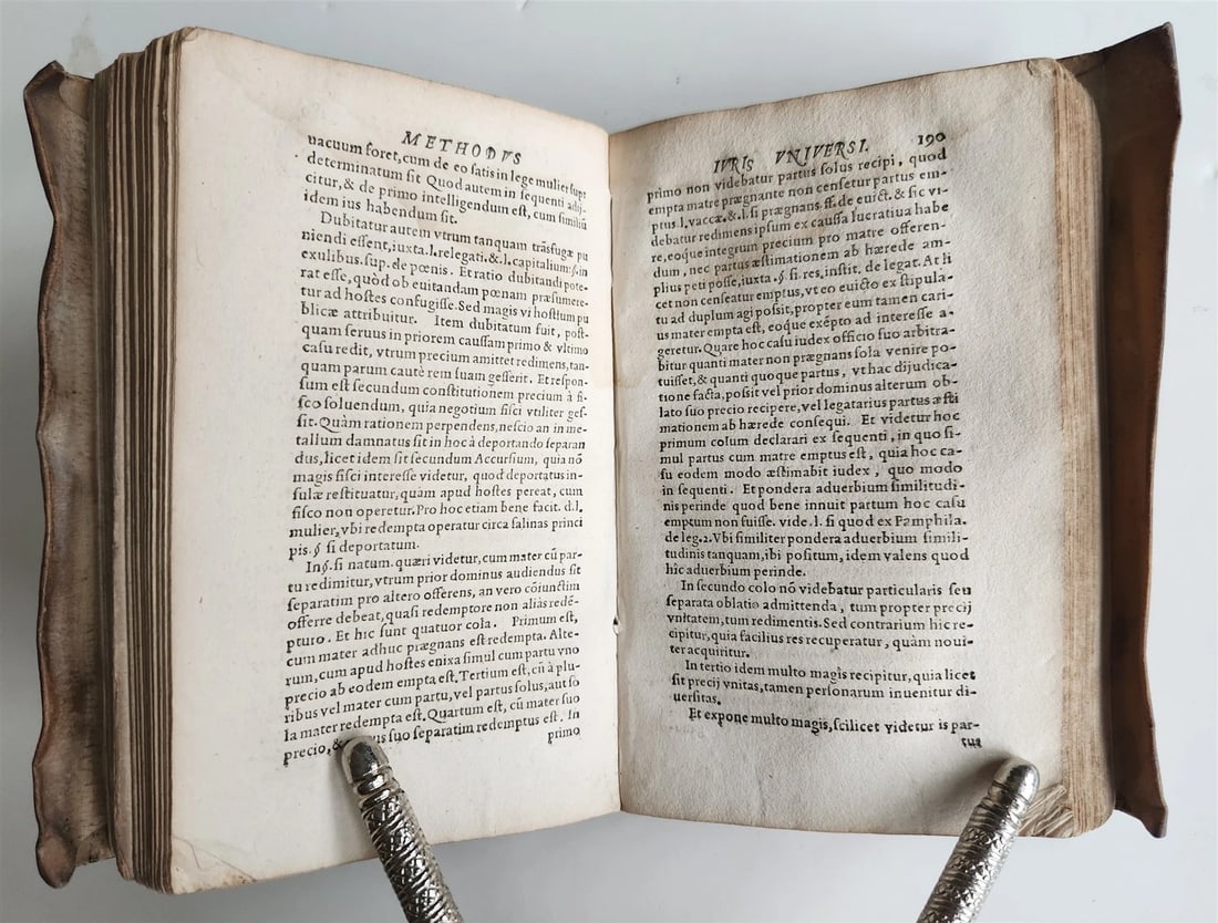 1564 LAW BOOK Methodus Iuris Universi Iustiniana antique VELLUM BOUND - 6