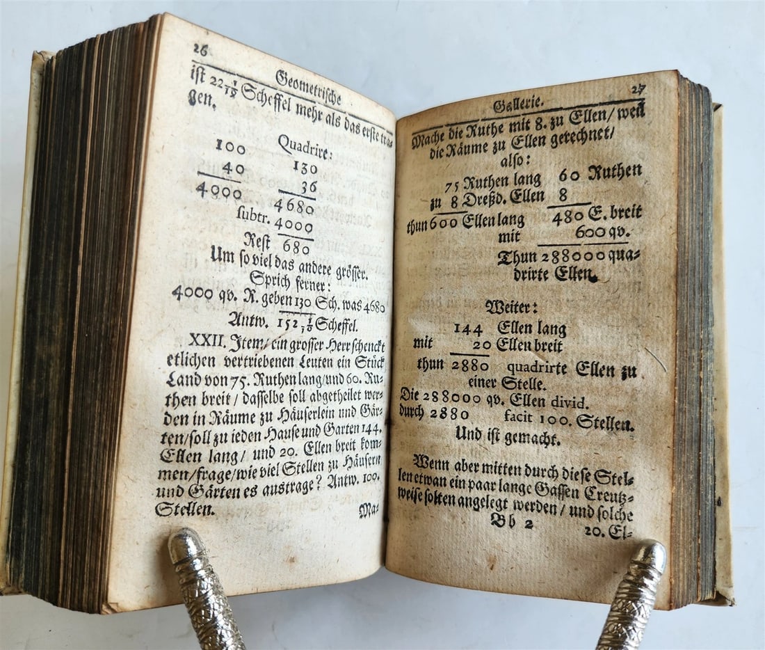 1712 GEOMETRY ILLUSTRATED antique in GERMAN vellum bound - 11
