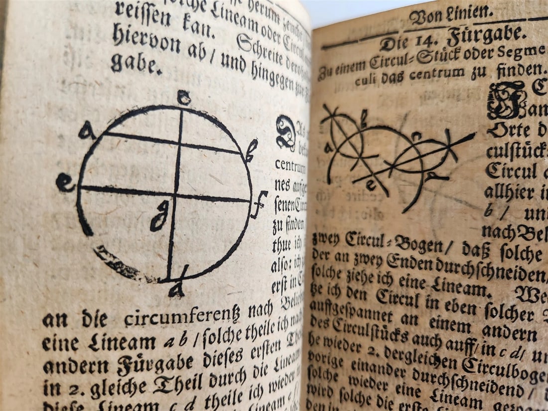 1712 GEOMETRY ILLUSTRATED antique in GERMAN vellum bound - 19