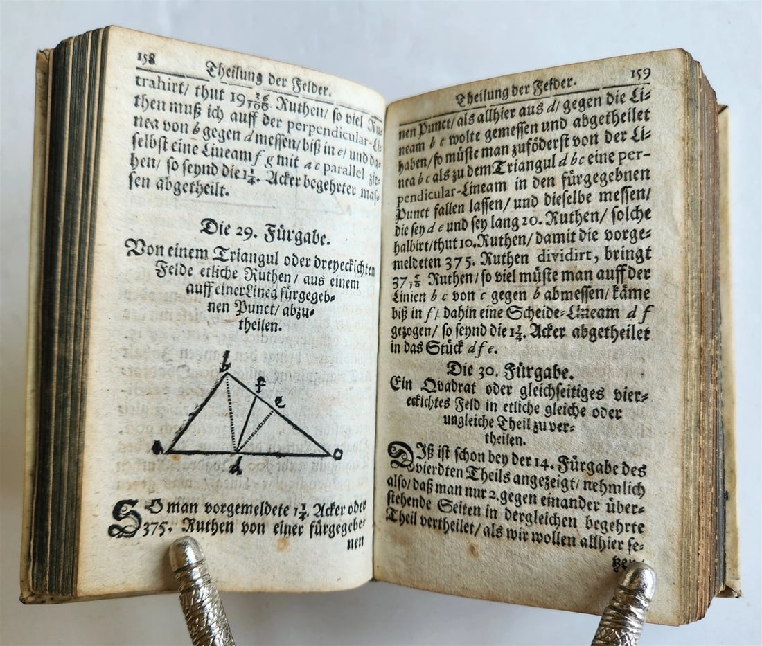 1712 GEOMETRY ILLUSTRATED antique in GERMAN vellum bound - 6