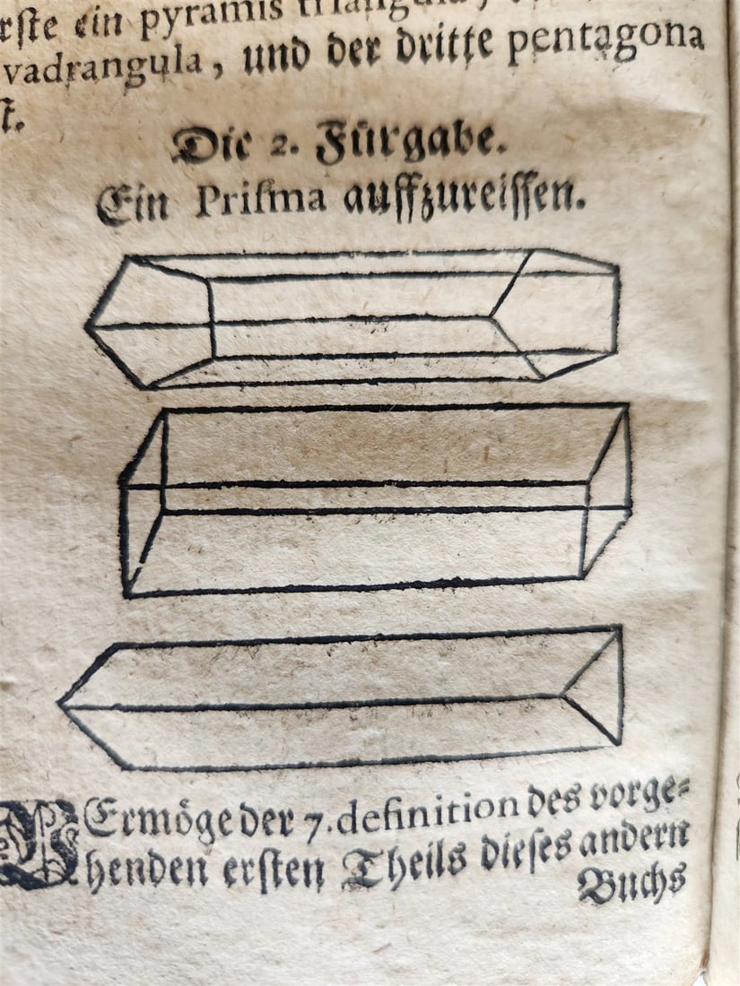 1712 GEOMETRY ILLUSTRATED antique in GERMAN vellum bound - 8