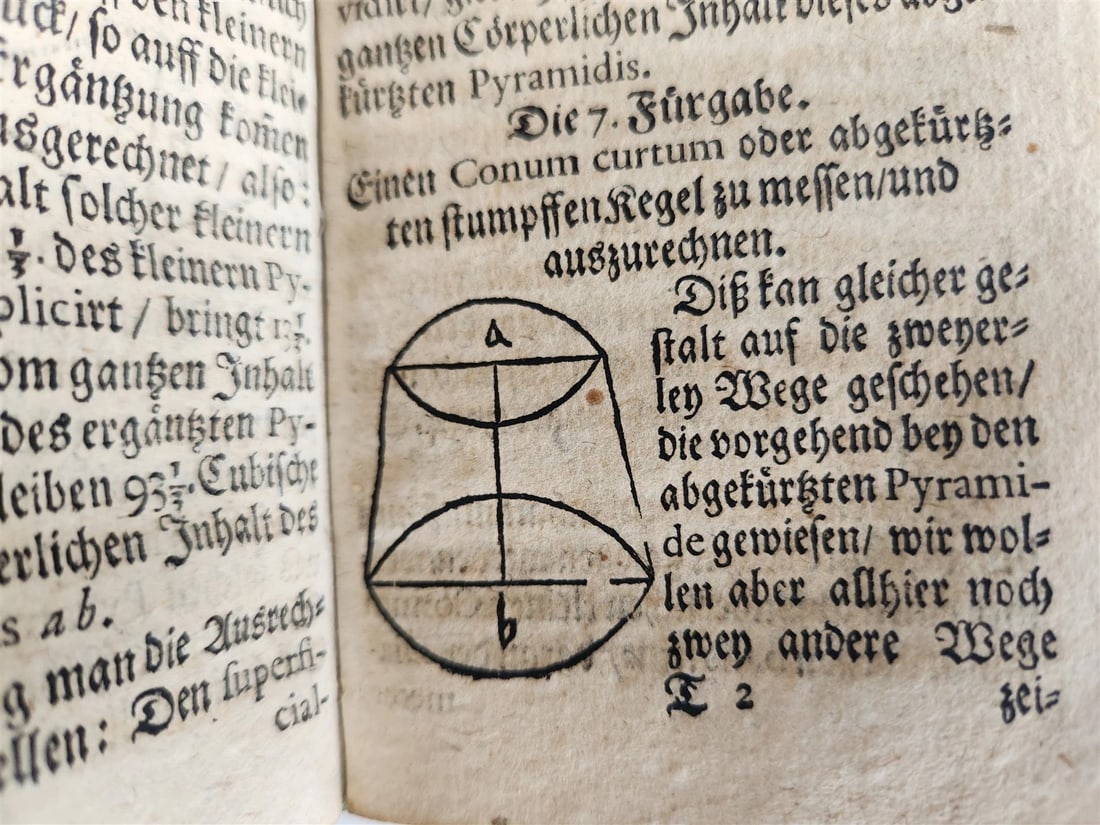 1712 GEOMETRY ILLUSTRATED antique in GERMAN vellum bound - 9