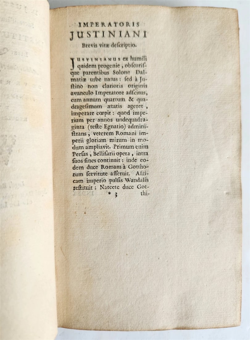 1678 JUSTINIAN LAW BOOK Sacratissimi principis, institutionum antique - 5