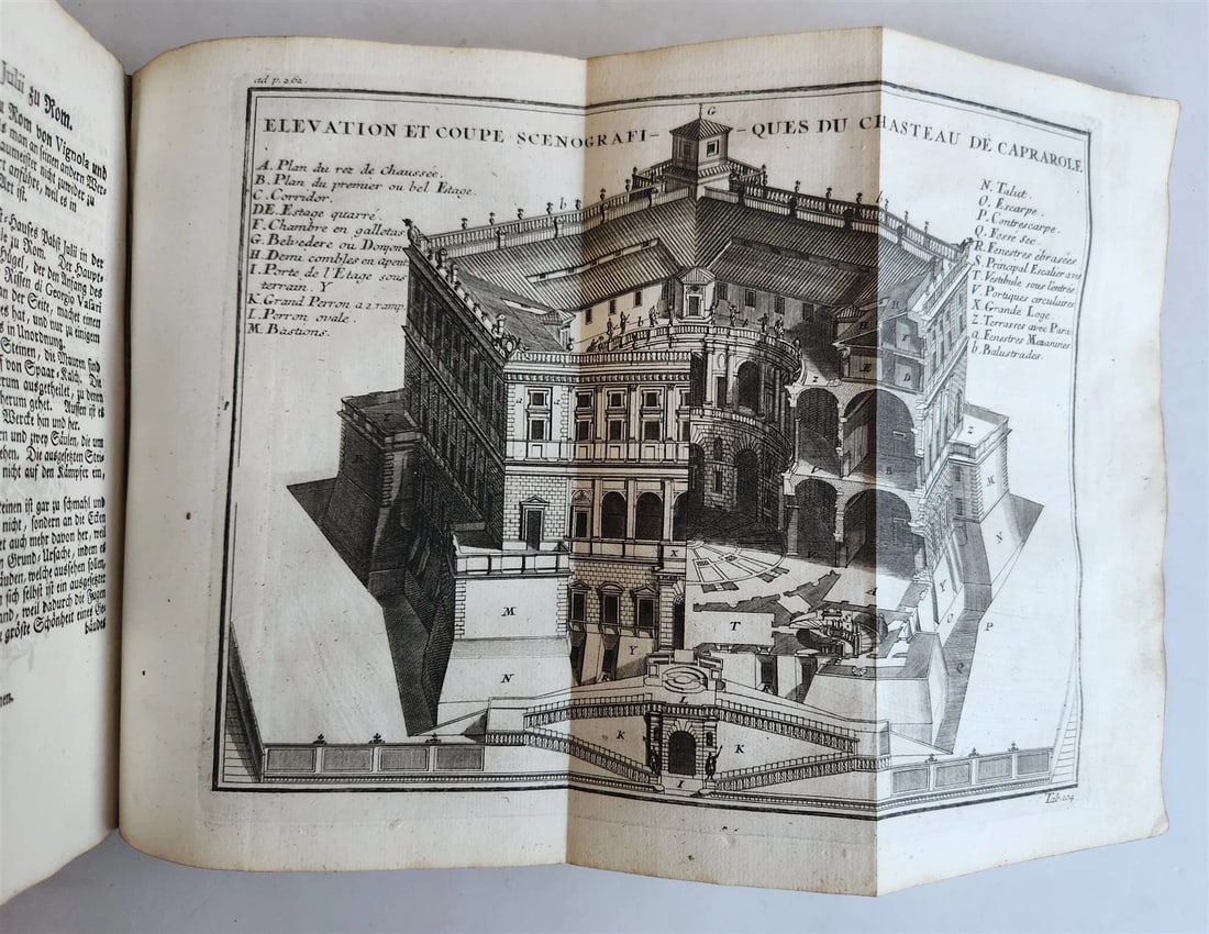 1747 ARCHITECTURE FULLY ILLUSTRATED by d'AVILER antique VIGNOLA MICHELANGELO - 2