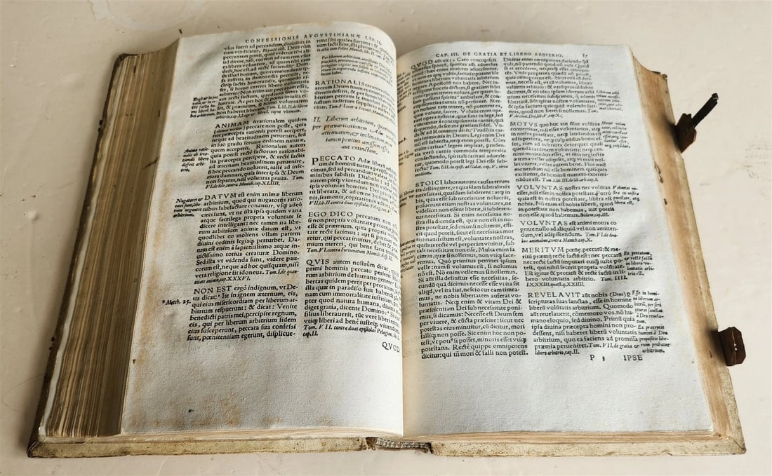 1569 CONFESSIONS of ST.AUGUSTINE by Jerónimo Torres antique PIGSKIN BOUND FOLIO - 10
