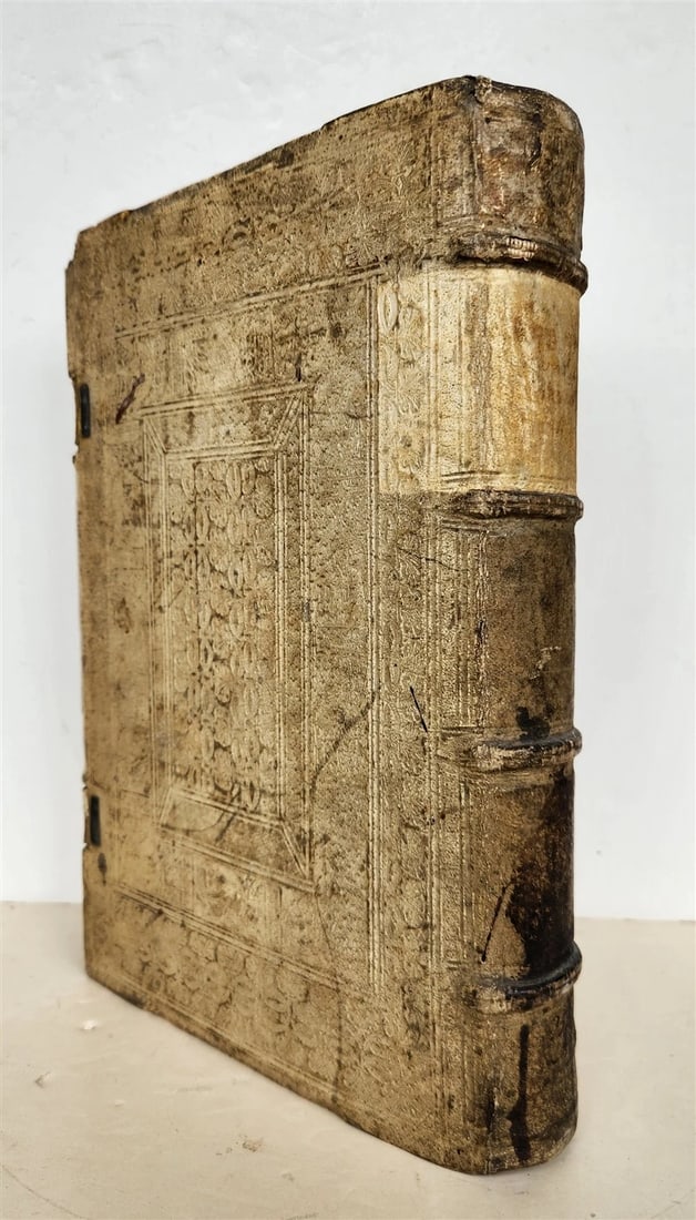 1569 CONFESSIONS of ST.AUGUSTINE by Jerónimo Torres antique PIGSKIN BOUND FOLIO - 2