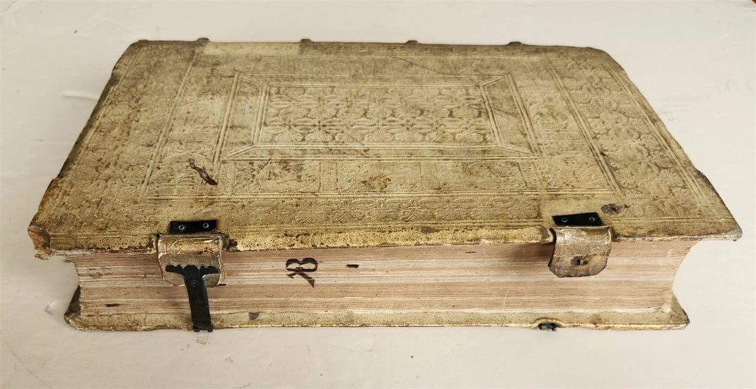 1569 CONFESSIONS of ST.AUGUSTINE by Jerónimo Torres antique PIGSKIN BOUND FOLIO - 4