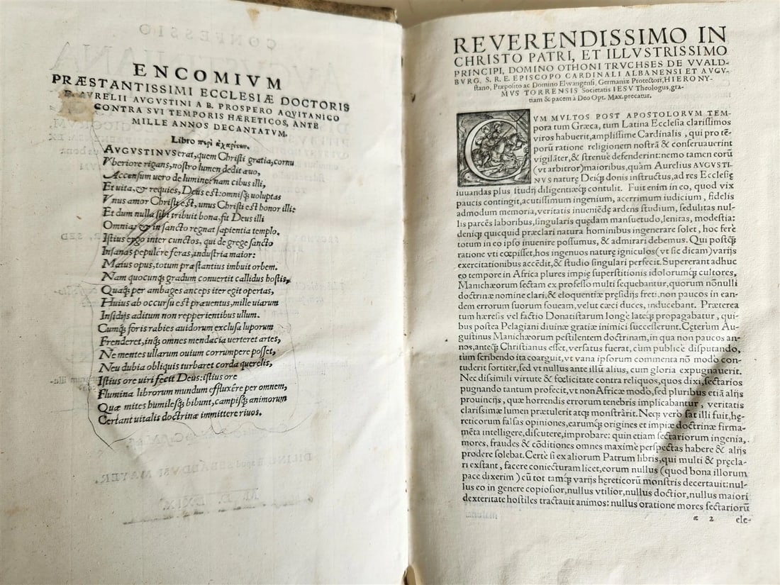 1569 CONFESSIONS of ST.AUGUSTINE by Jerónimo Torres antique PIGSKIN BOUND FOLIO - 7