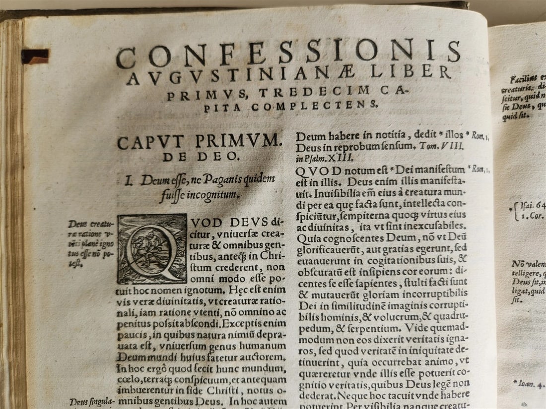 1569 CONFESSIONS of ST.AUGUSTINE by Jerónimo Torres antique PIGSKIN BOUND FOLIO - 8