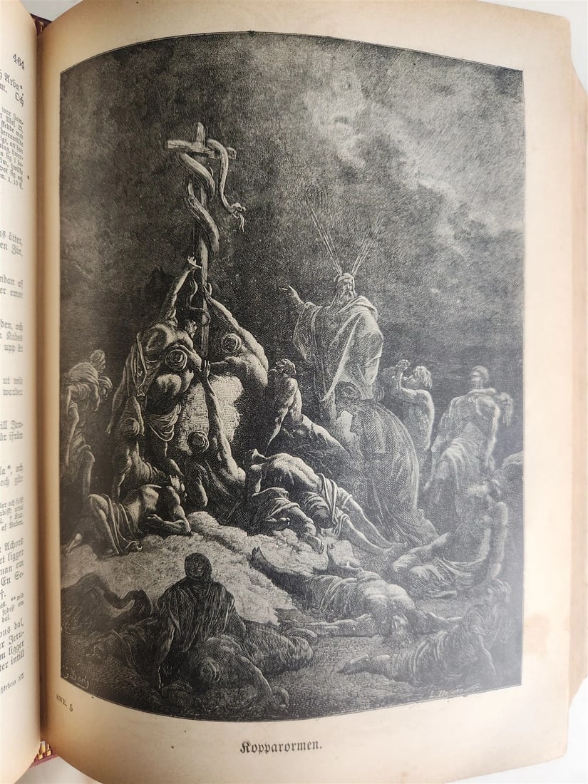 1890 BIBLE in SWEDISH ANTIQUE VICTORIAN MASSIVE FOLIO GUSTAVE DORE ILLUSTRATED - 13
