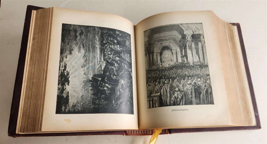 1890 BIBLE in SWEDISH ANTIQUE VICTORIAN MASSIVE FOLIO GUSTAVE DORE ILLUSTRATED - 14