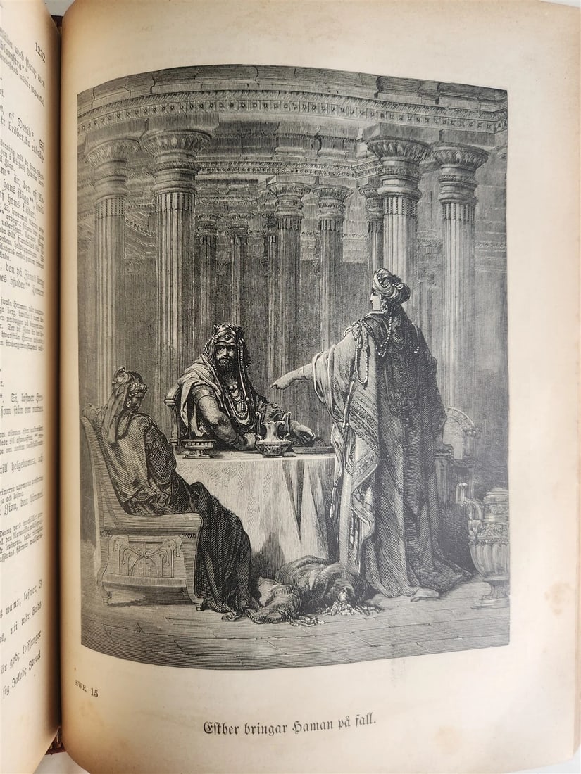 1890 BIBLE in SWEDISH ANTIQUE VICTORIAN MASSIVE FOLIO GUSTAVE DORE ILLUSTRATED - 16
