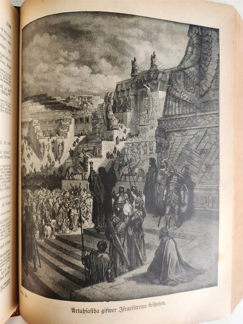 1890 BIBLE in SWEDISH ANTIQUE VICTORIAN MASSIVE FOLIO GUSTAVE DORE ILLUSTRATED - 17