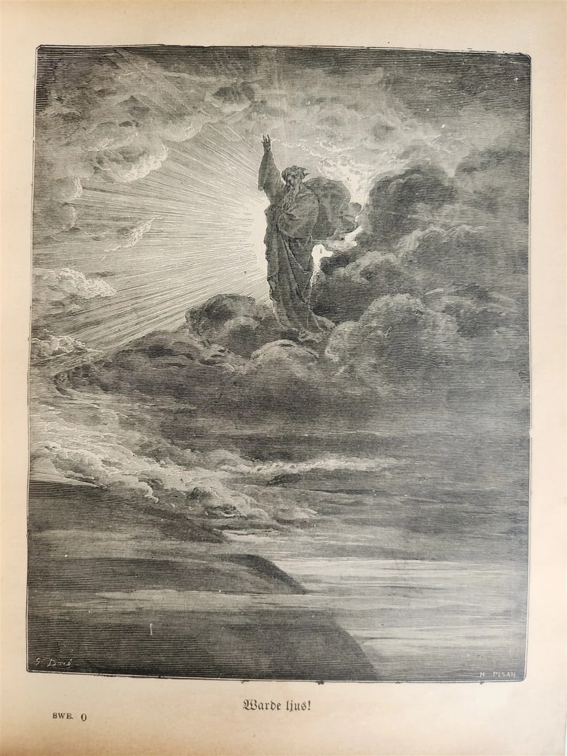 1890 BIBLE in SWEDISH ANTIQUE VICTORIAN MASSIVE FOLIO GUSTAVE DORE ILLUSTRATED - 6
